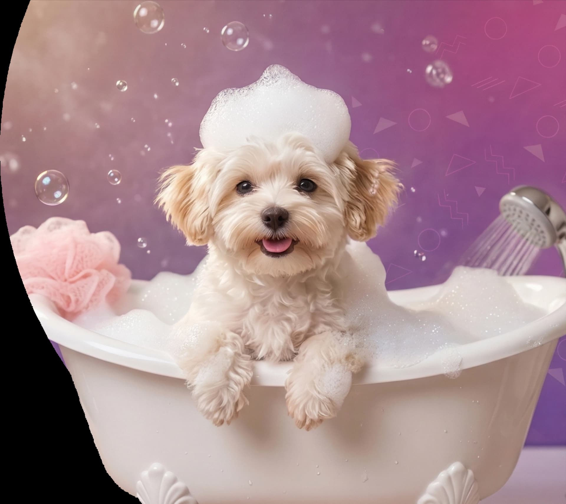 Foto de cachorro recebendo cuidados no Pet Shop Vila Pet Brasil em Betim